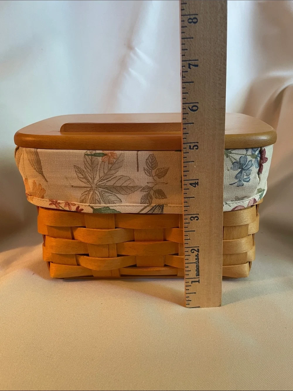 Longaberger Recipe Basket with botanical Liner and recipe cards